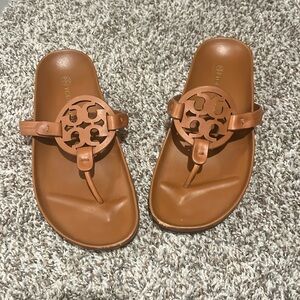 Tan Tory Burch Cloud Sandals